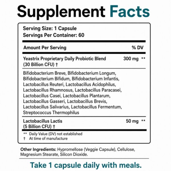 Daily Probiotic Supplement Facts Box (1200 x 1200 px) Daily Probiotic Supplement Facts Box (1200 x 1200 px)