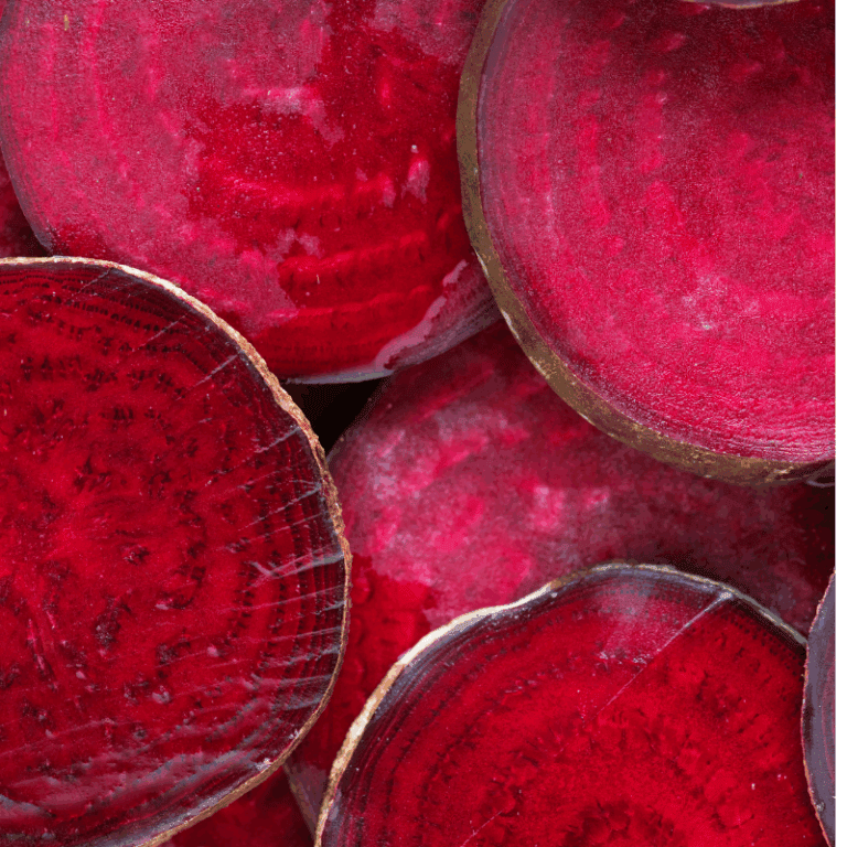 slices of red beetroot as a source of betaine for candida overgrowth
