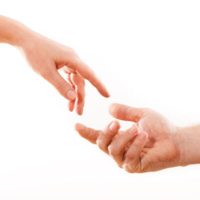 two hands reaching toward each other on clear background to represent intimacy between two people and whether they can have sex with candida